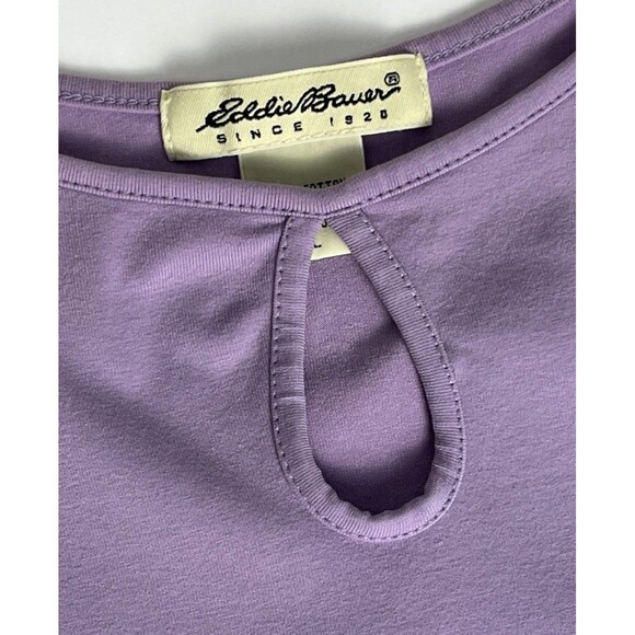 Eddie Bauer Tank Top Sleeveless Keyhole Tee Stretch Lilac Purple Large Outdoors - Picture 2 of 4